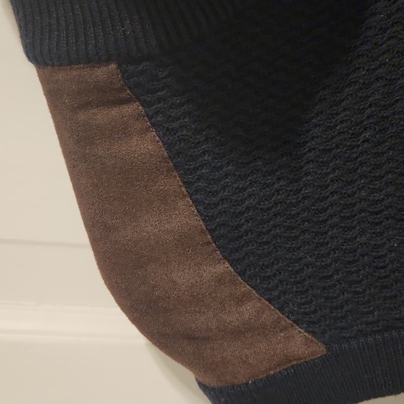 Chaps Zipper Sweater Vest Mrn's Black/Brown accents  with pockets XLarge - Picture 5 of 12